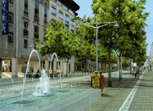 Reims, La rue Buirette après son réaménagement Reims,La rue Buirette après son réaménagement