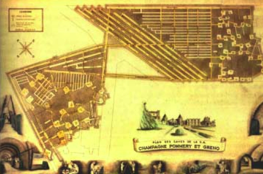 Plan des caves Pommery en 1900 Plan des caves Pommery en 1900